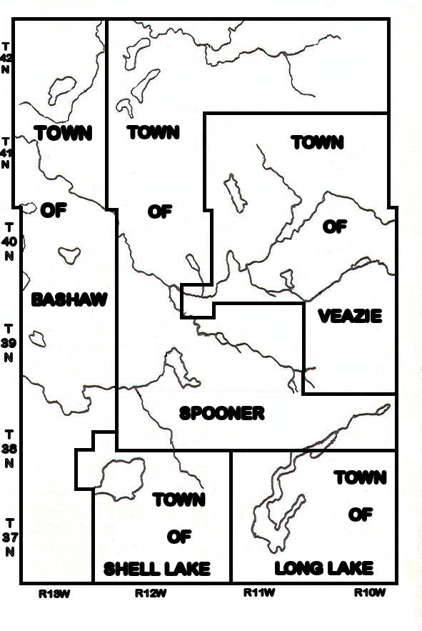 1889 Washburn Co. Township Map