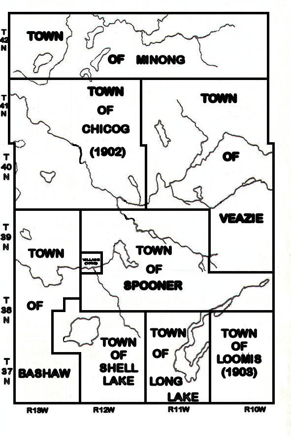 1903 Washburn Co. Township Map