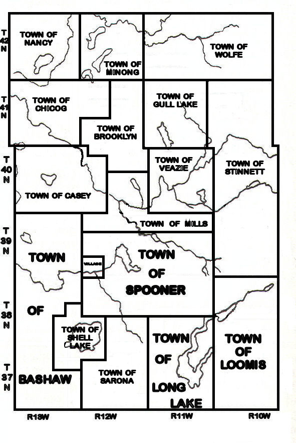 1904 Washburn Co. Township Map