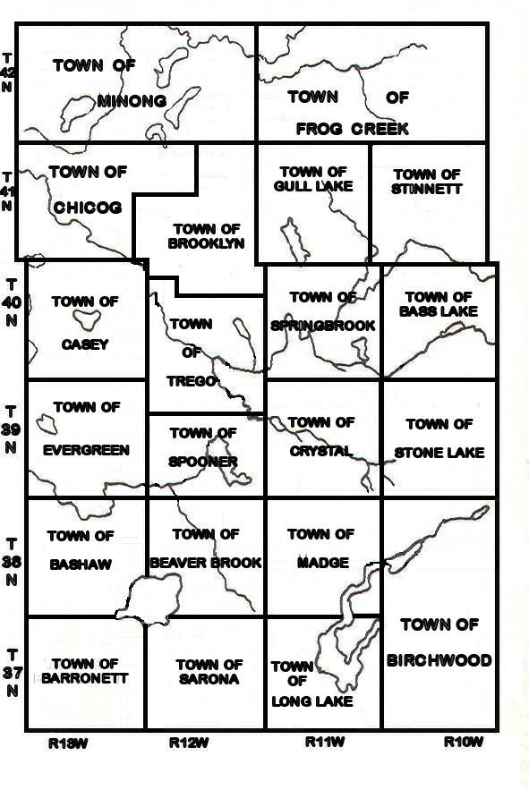 Current Washburn Co. Township map